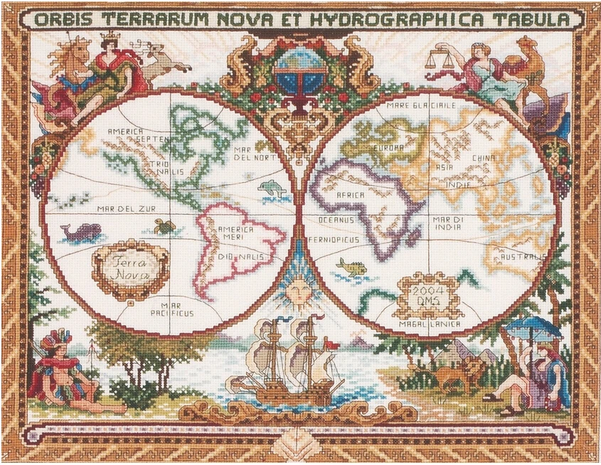Новое поступление наборы для вышивки крестиком 14 карат карта старого мира