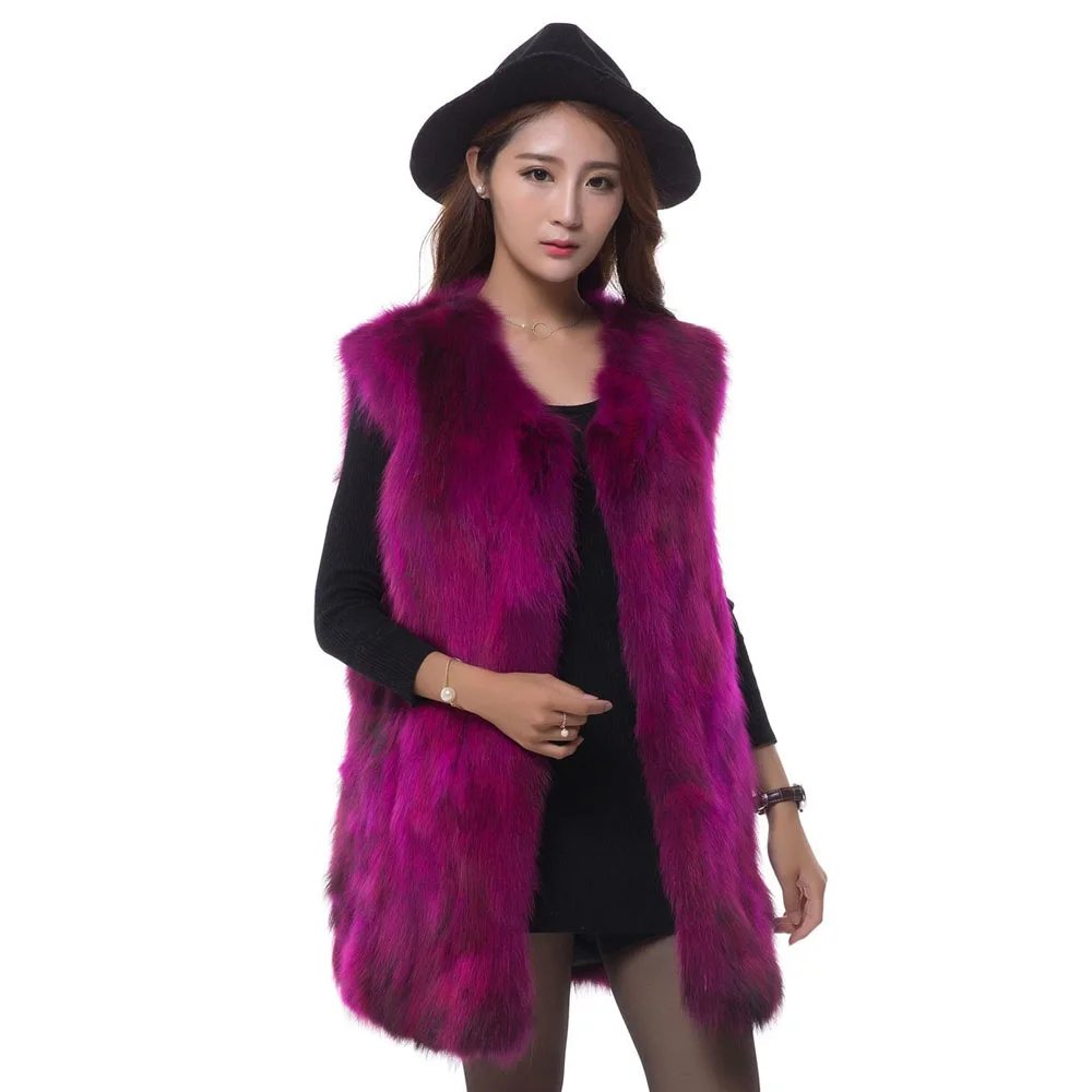 2020 Новый стиль Для женщин из натурального енота меховой жилет леди меха пальто