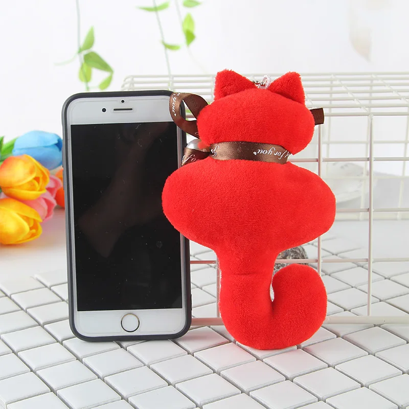 Porte Clef брелоки крышка плюшевая игрушечная кошка подвеска мех чучело сумка