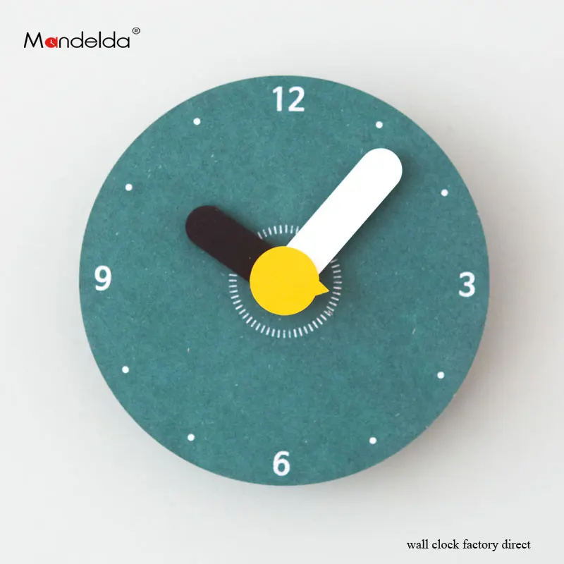 Mandelda высокое качество мини детские Мультяшные настенные часы окрашенные круглые