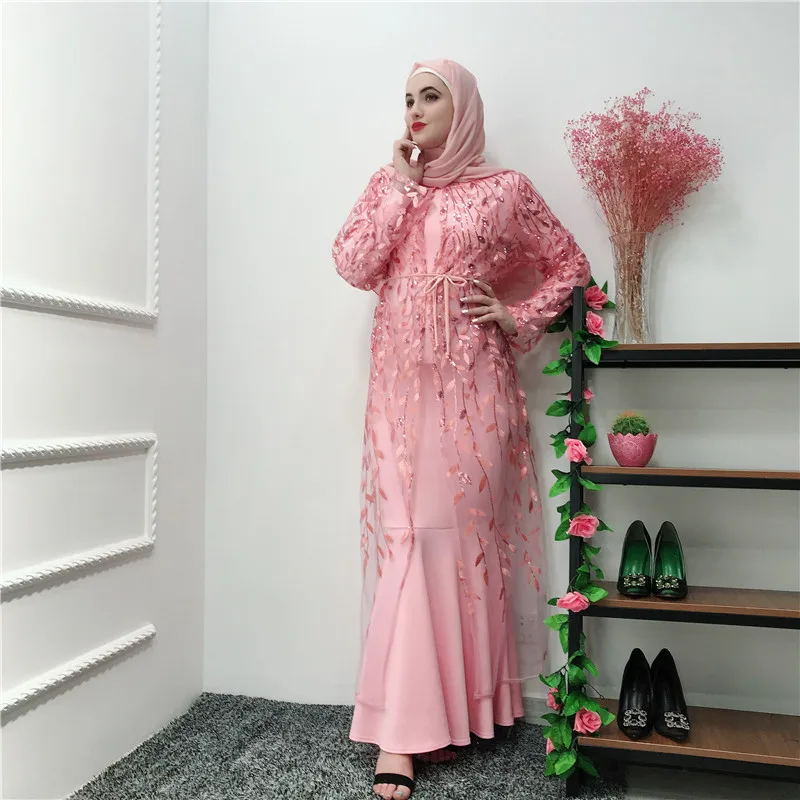 Рамадан открытая Abaya Дубай Турция ислам сетка кимоно кардиган мусульманский