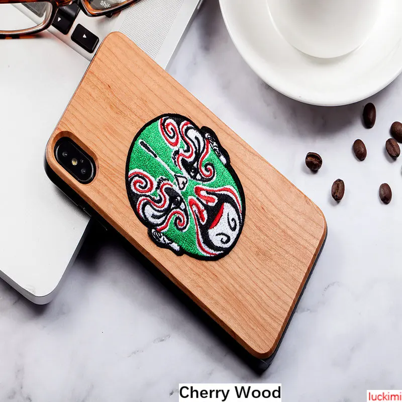 Для iphone 6 7 8 S плюс X Xs Xr Max Пекинская опера зеленый уход за кожей лица персик вишня