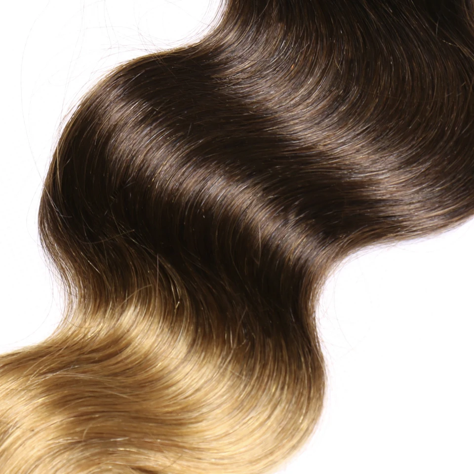 Волосы Хлоя бразильские волнистые 3 оттенка Омбре волосы пряди 1B/4/27 не Реми