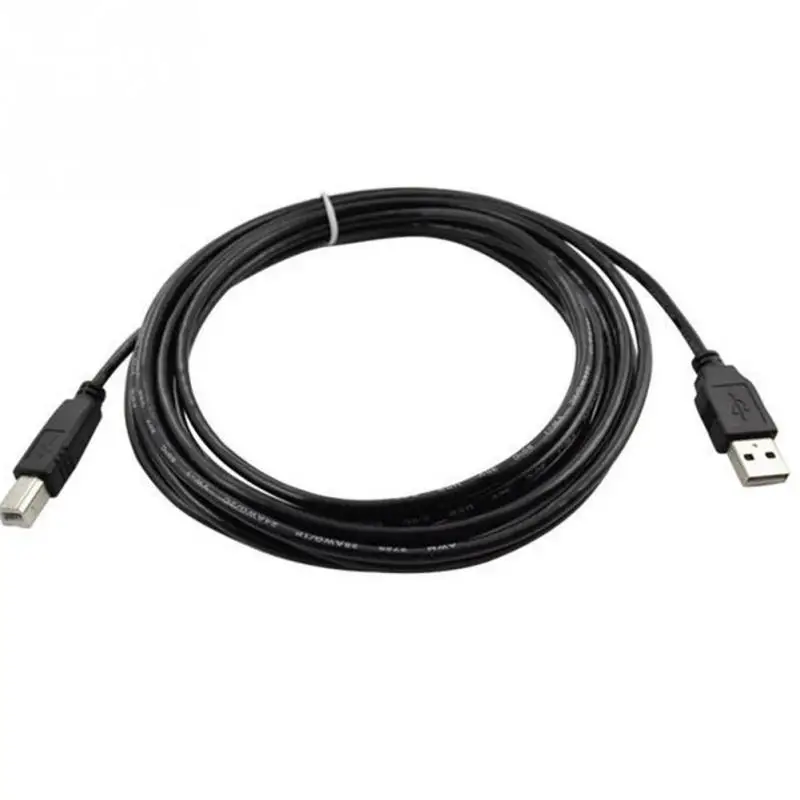 1 м профессиональный черный USB печатная линия 2,0 Провод A до B высокоскоростной квадратный рот Принтер Сканер кабель для передачи данных