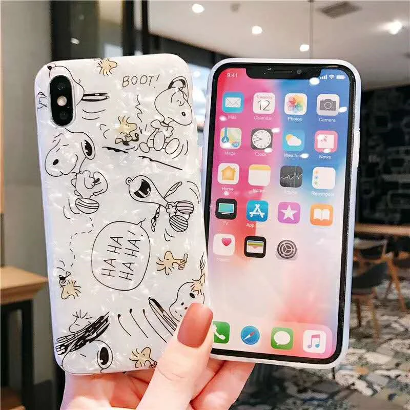 Sdreefge Fashion Seashell Texture Cartoon Animal Phone Case For iphone XS MAX X XR 8 6s 6 7 plus Back Cover |
