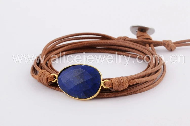 Lapis Lazuli Прямая поставка, браслеты, натуральный камень, шарм, 5 раз, ручная работа, браслет дружбы, богемный браслет, хризопраз, браслеты из нефрита - Окраска металла: Lapis Lazuli