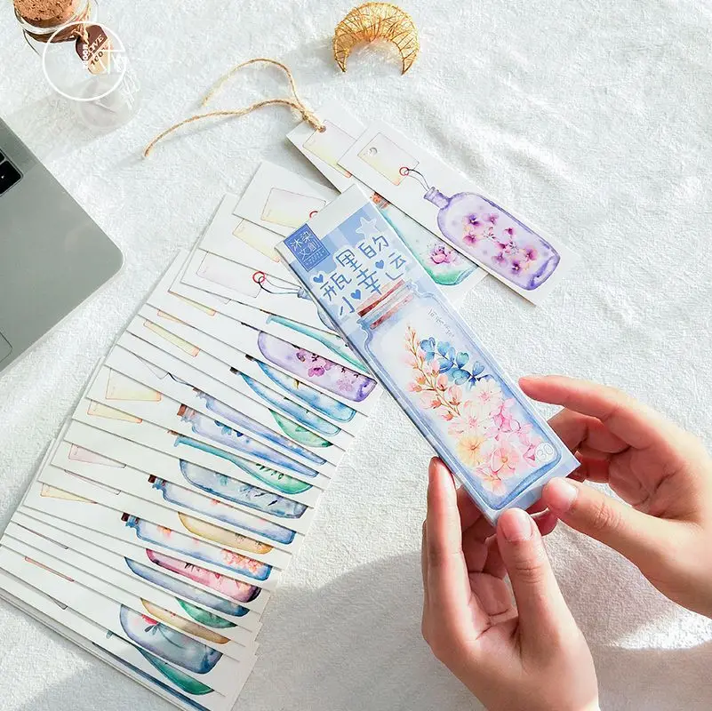 30 шт./упак. желаний бутылка цветы бумага Bookmarks набор книга Аксессуары подарок