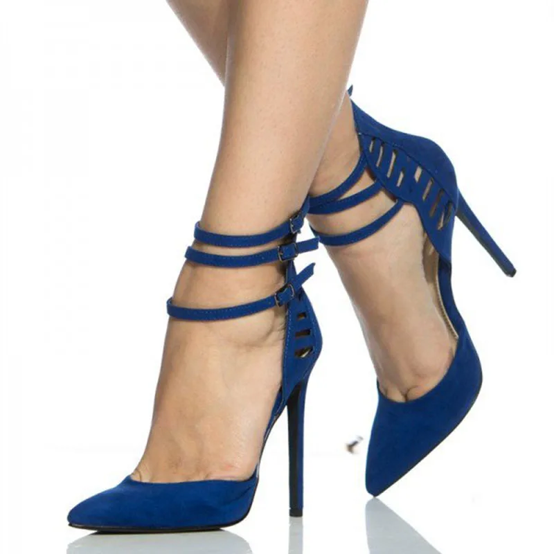 Туфли-лодочки женские демисезонные с острым носком и ремешком на щиколотке |