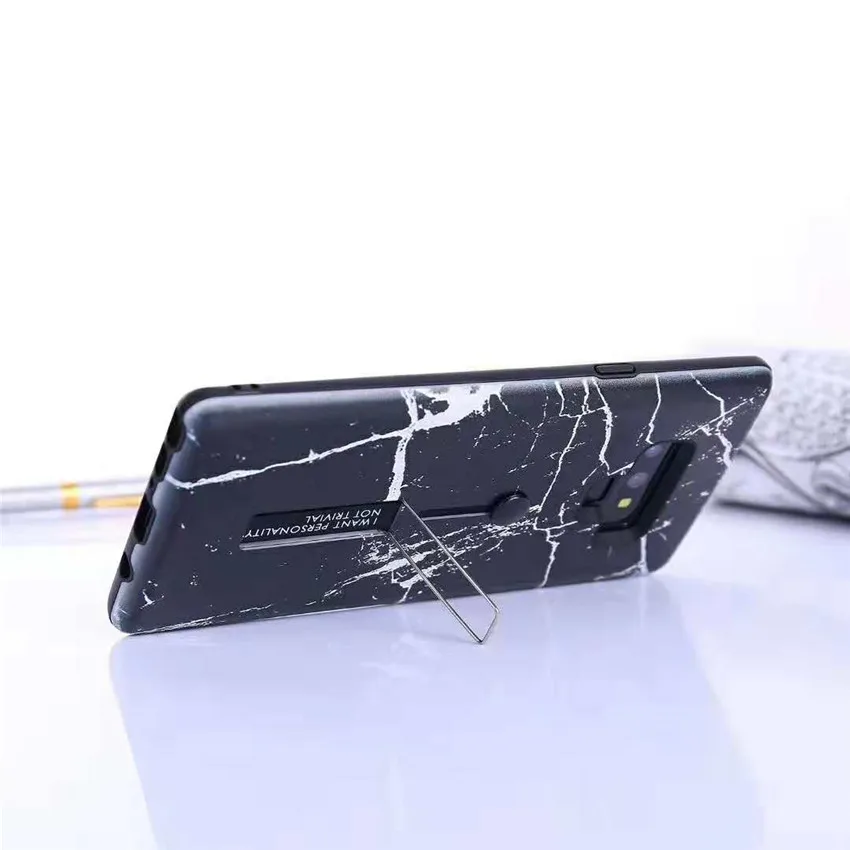 Ретро мраморный чехол для samsung Galaxy Note 9 модный скрытый держатель силиконовый