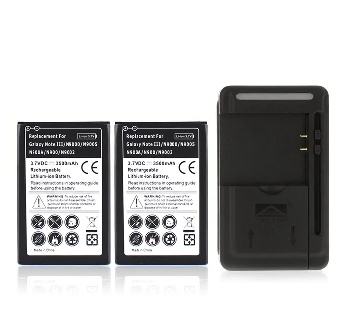 2x3500 мАч Сменный аккумулятор для телефона Samsung Galaxy Note 3 III N9000 N9005 N900A N900 N9002 + USB