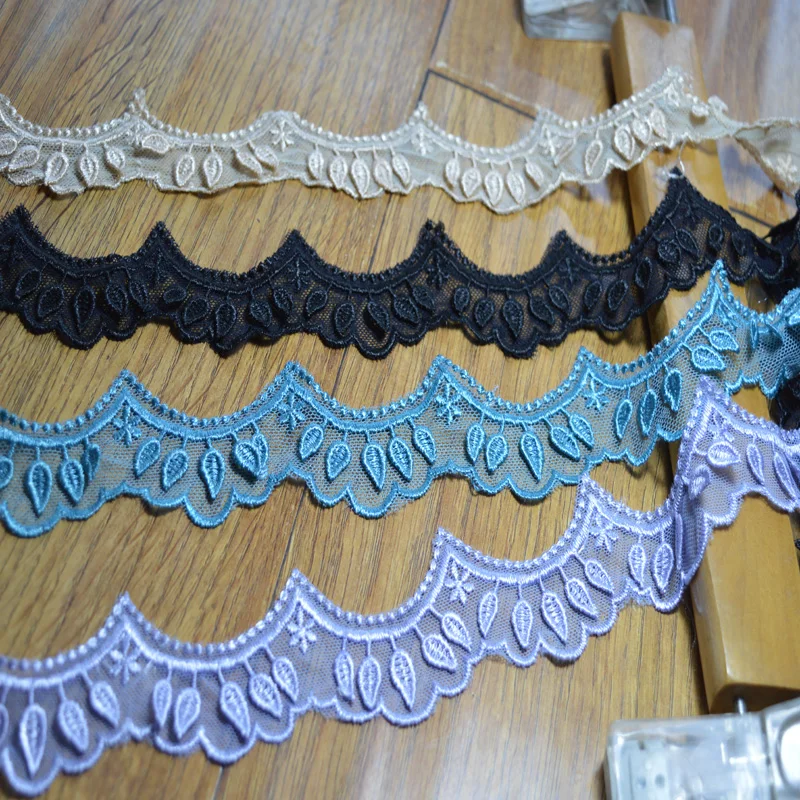 Somelace 2yds/лот фиолетовый ~ синий черный коричневый кружевной отделкой с вышивкой