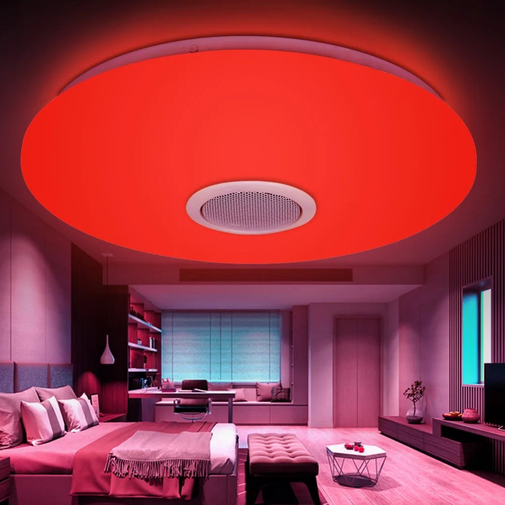 WEEVA Modern RGB Ceiling Light LED Lamp Panel Round Hall Surface Mount Flush Remote Control Living Room Bedroom Lighting Fixture | Лампы и