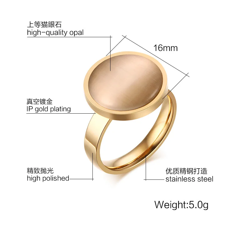 3 colors opal women ring Wedding Band Engagement Rings for Couples Stainless Steel High Quality Anniversary Gift G0468 | Украшения и