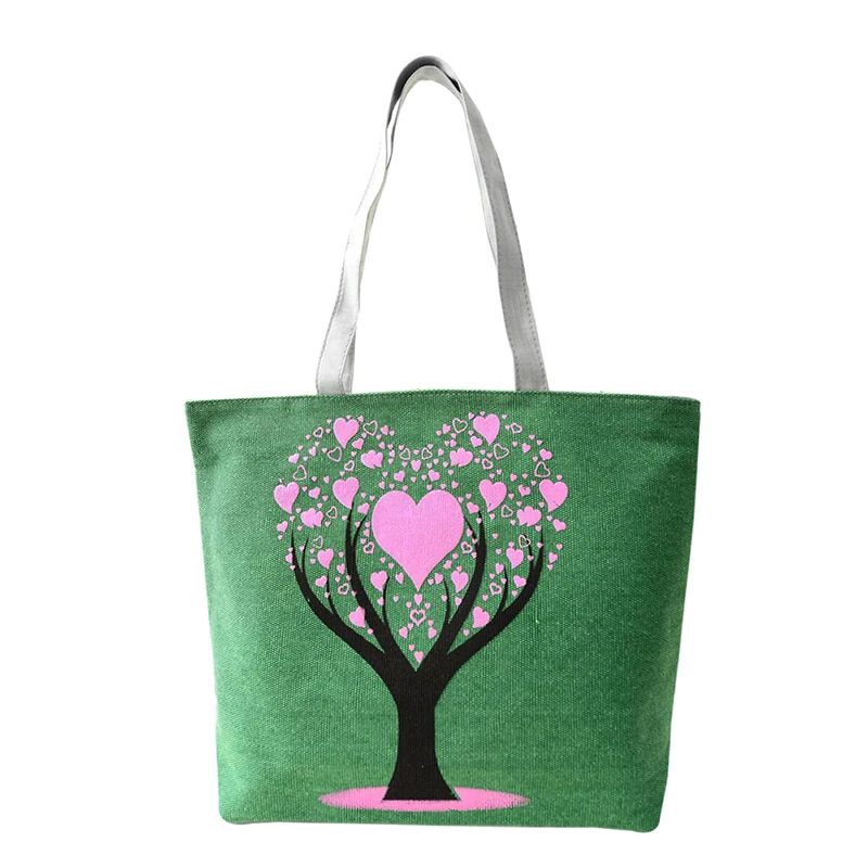2017 Горячая Распродажа Холщовая Сумка Love Tree школьная сумка для девочек женские