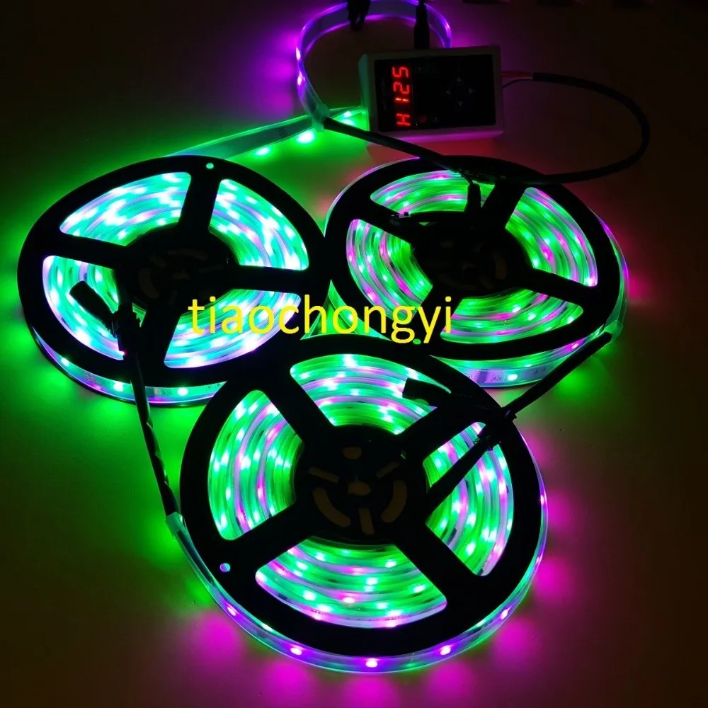 15 м 3х5 450 светодиодов 5050 RGB Dream Color 6803 IC Светодиодная лента 133 Изменение + RF Rmote | Лампы