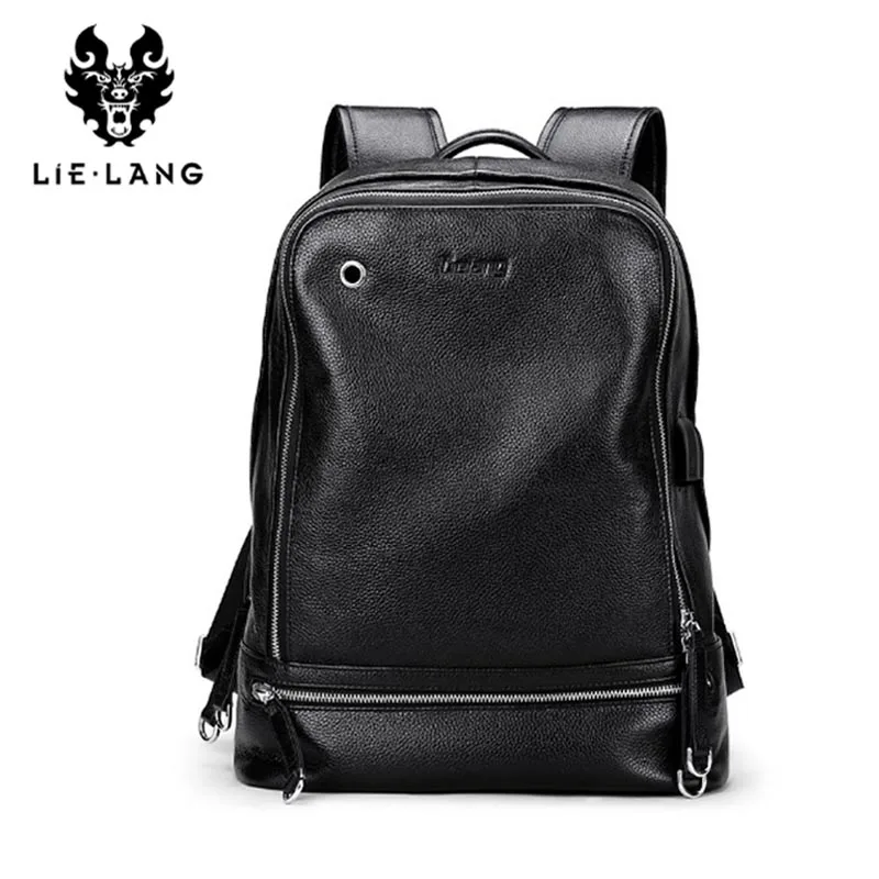 LIELANG кожаный рюкзак мужской 2019 натуральная кожа Mochila ноутбук рюкзаки