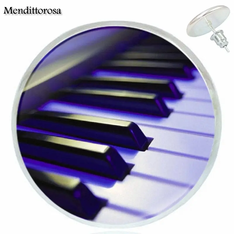 Пианино именная стеклянная Бронзовый/серебристый/золотистый клип ушной крючок