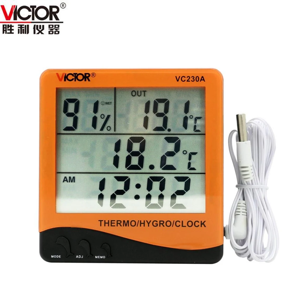 

Victor VC230A big screen clock,12/24 hours system,hygrometer,temperature digital meter
