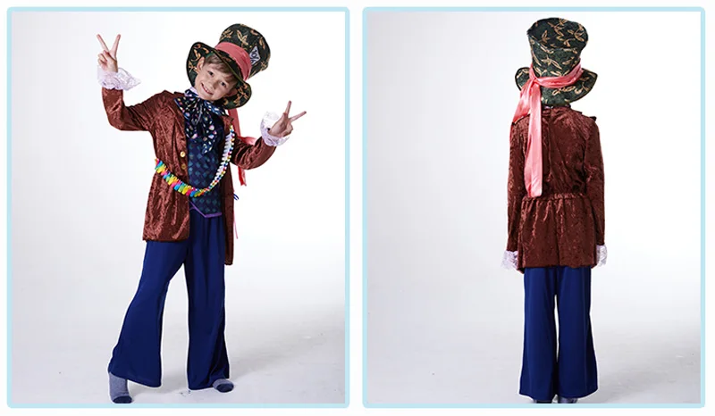 

Deluxe Child Whimsy Mad Hatter Halloween Costume From Movie Through The Looking Glass Kids Alice In Wonderland Party Fancy Dress