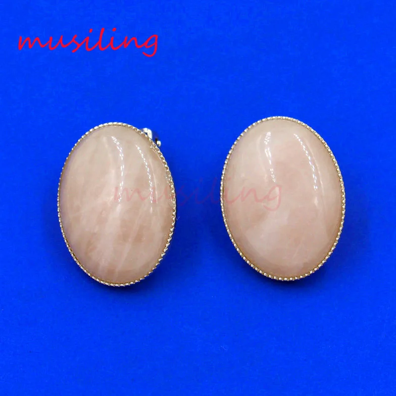 Овальные серьги-клипсы musiling кристалл кварц тигерит и т. Д. аксессуары для ушей из