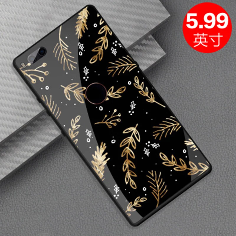 Чехол для Smartisan Nut 3 из окрашенного закаленного стекла+ Мягкая силиконовая задняя крышка для Smartisan Nut3 чехол fundas противоударный корпус