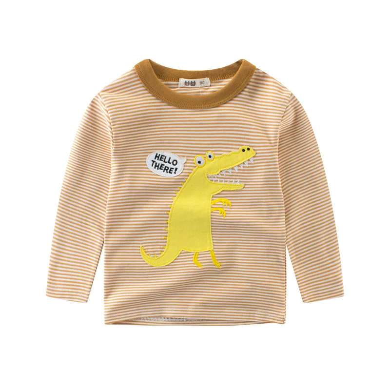 New Boys T-Shirts Cute Fun Cartoon Girls Tops Autumn Winter Kids Clothes Children Long Sleeve Tshirt Toddler Cotton T Shirts | Детская
