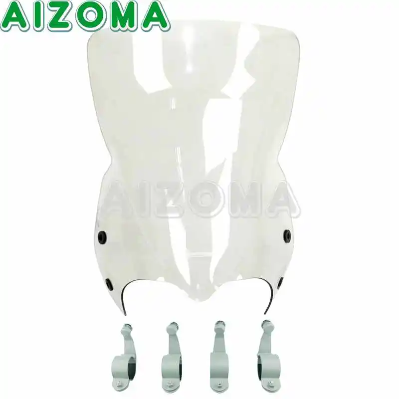 Clear Silver Clamp PC ветровое стекло дефлектор с кронштейном зажимы для Suzuki Boulevard M109R Boss/Ограниченная серия 2006-16 M50 M90 M109R M109R2 - Цвет: Clear Silver Clamp