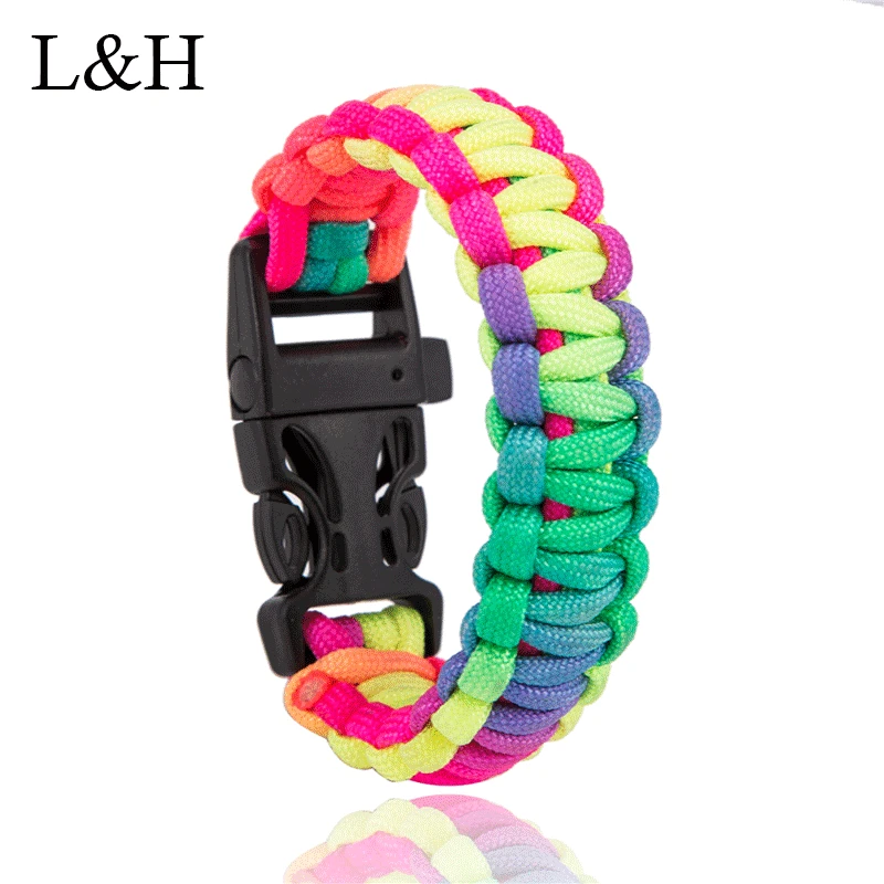 

Survival Wristband Rope Bracelet Men Outdoor Camping Hiking Buckle Emergency Pulsera Braided Rope Bracelets For Women