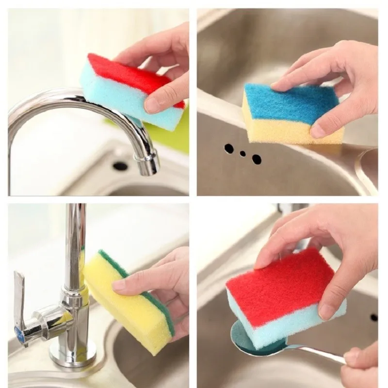 10 штук с чистящей губкой протрите мытье посуды пластины Губка Кисть устранить