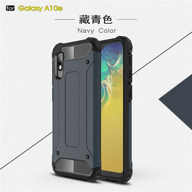 navy Чехол для samsung Galaxy A20E A10E роскошный противоударный чехол для Galaxy A20E A10 A20 E Гибридный ПК силиконовый чехол Fundas - Цвет: navy