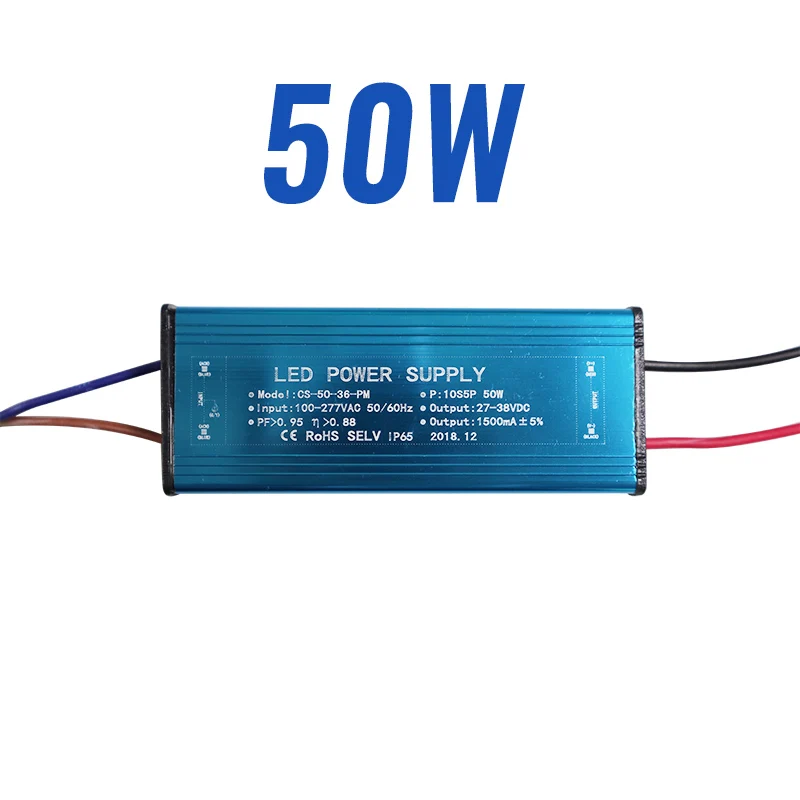 50W 50 Вт 100 Вт Высокая мощность с драйвером постоянного тока для светодиода водонепроницаемый IP65 источник питания AC110-265V вход для прожектора DC20-40V выход - Цвет: 50W