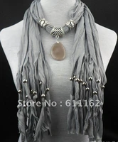Free 2018 Foreign trade act the role ofing is tasted scarf wholesale natural agate pendant yiwu scarf tassel necklace scarf