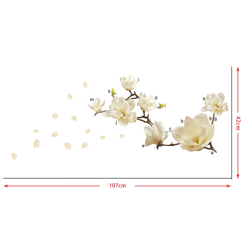Съемные настенные наклейки с цветами магнолии съемные для гостиной и дома | Дом