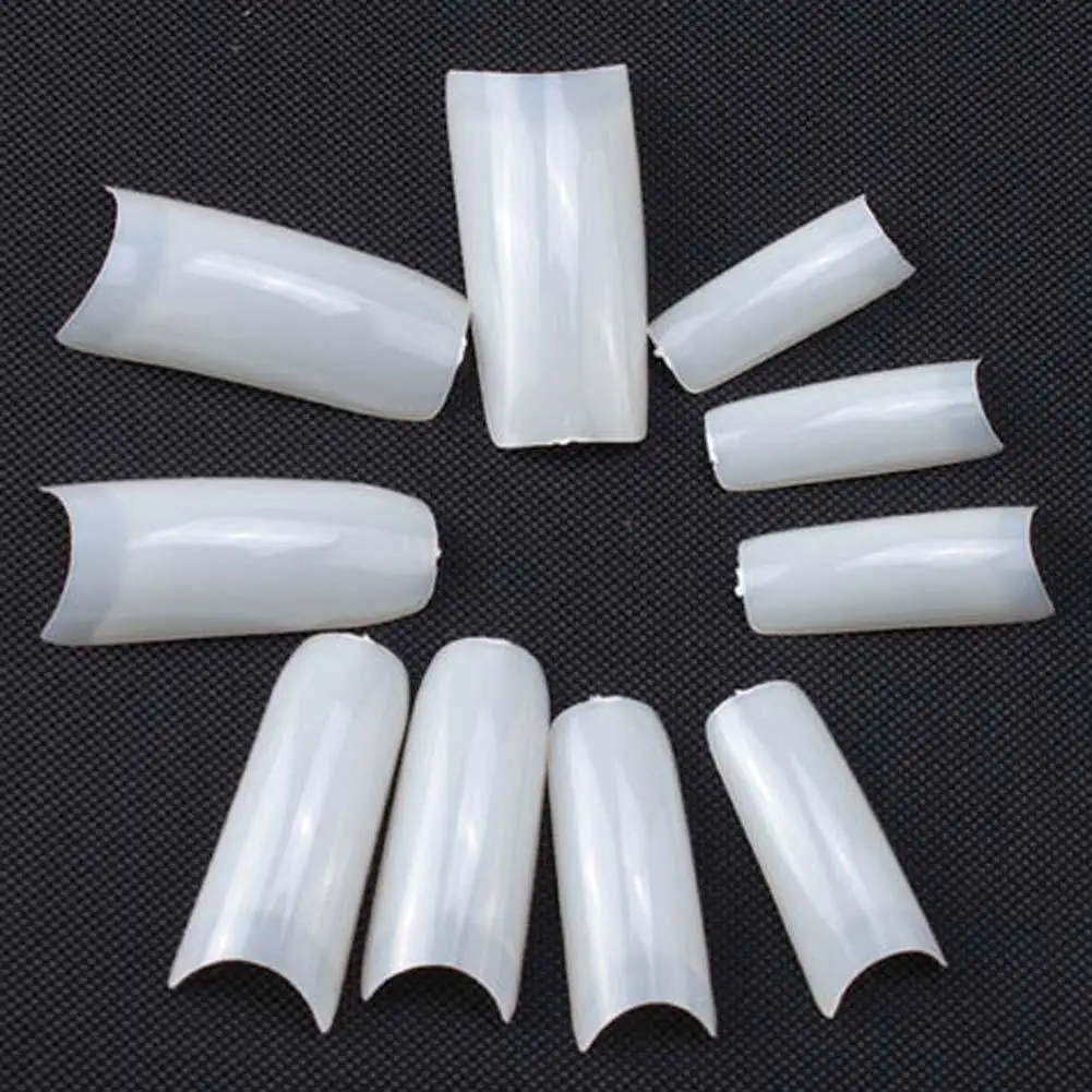 500 шт. 10 размеров накладные покрытия для ногтей украшения телесный белый