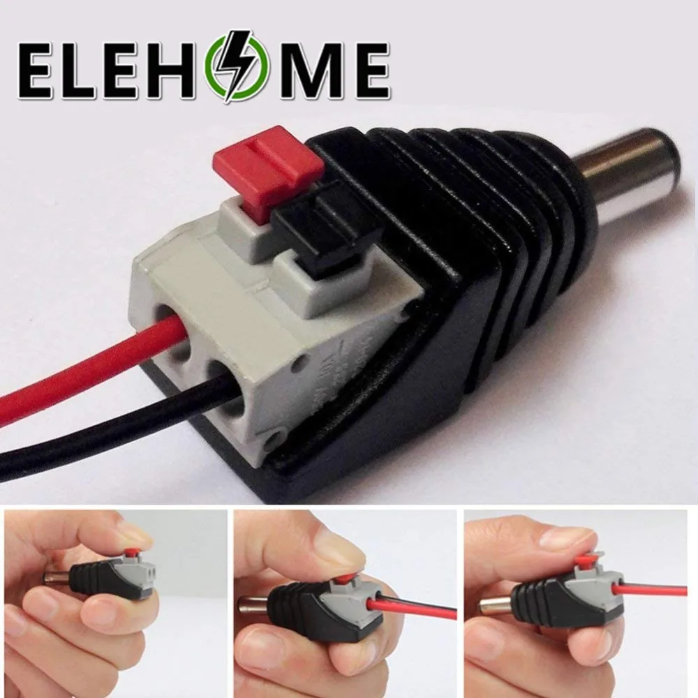 DC Male&ampDC Female 2.1*5.5mm LED Connector Power Jack Adapter Plug 3528/5050/5730 Single Color Led Strip XF30 | Обустройство дома