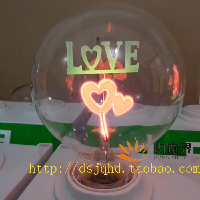 Edison Industrial Tungsten Wire Flame Bulb (Sunflower Star Rose LOVE) Romantic Decoration E27 Chrismas Birthday | Лампы и освещение