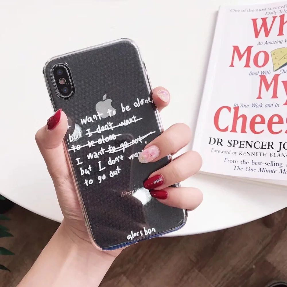 ORYKSZ милый чехол для телефона с изображением сообщений iphone 7 8 X прозрачный мягкий