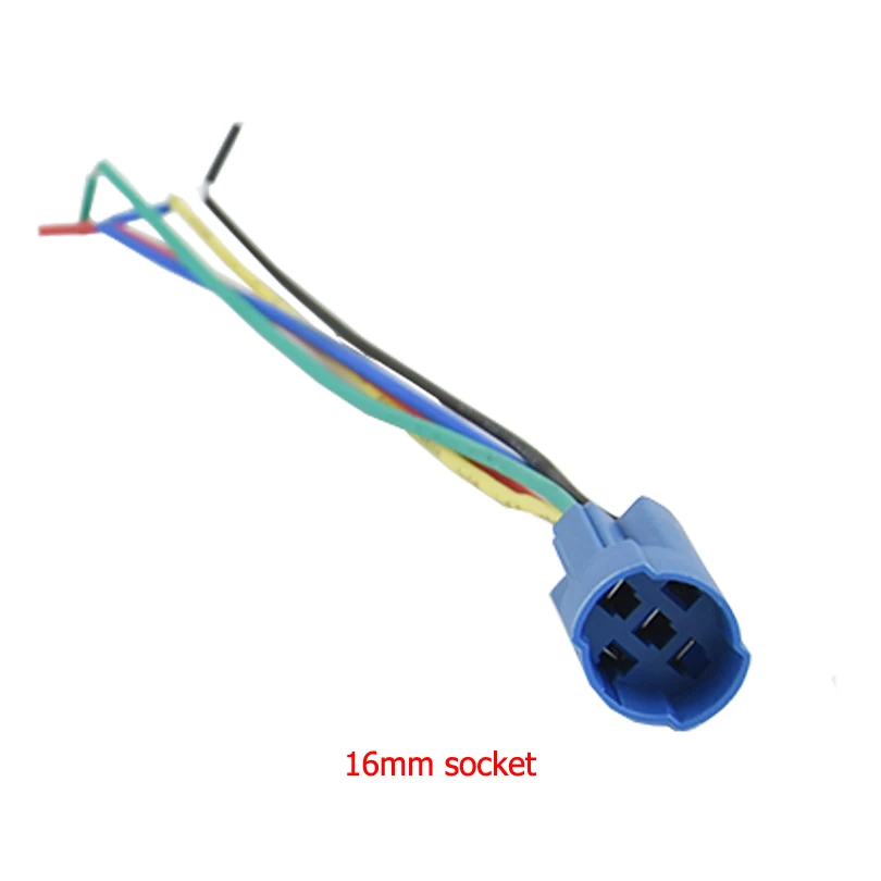socket 16 мм водонепроницаемый металлический кнопочный переключатель с фиксацией светодиодный 3 в 6 в 12 В 24 в 36 в 48 в 110 В 220 В Красный Синий Зеленый Желтый Белый Кнопка - Цвет: socket