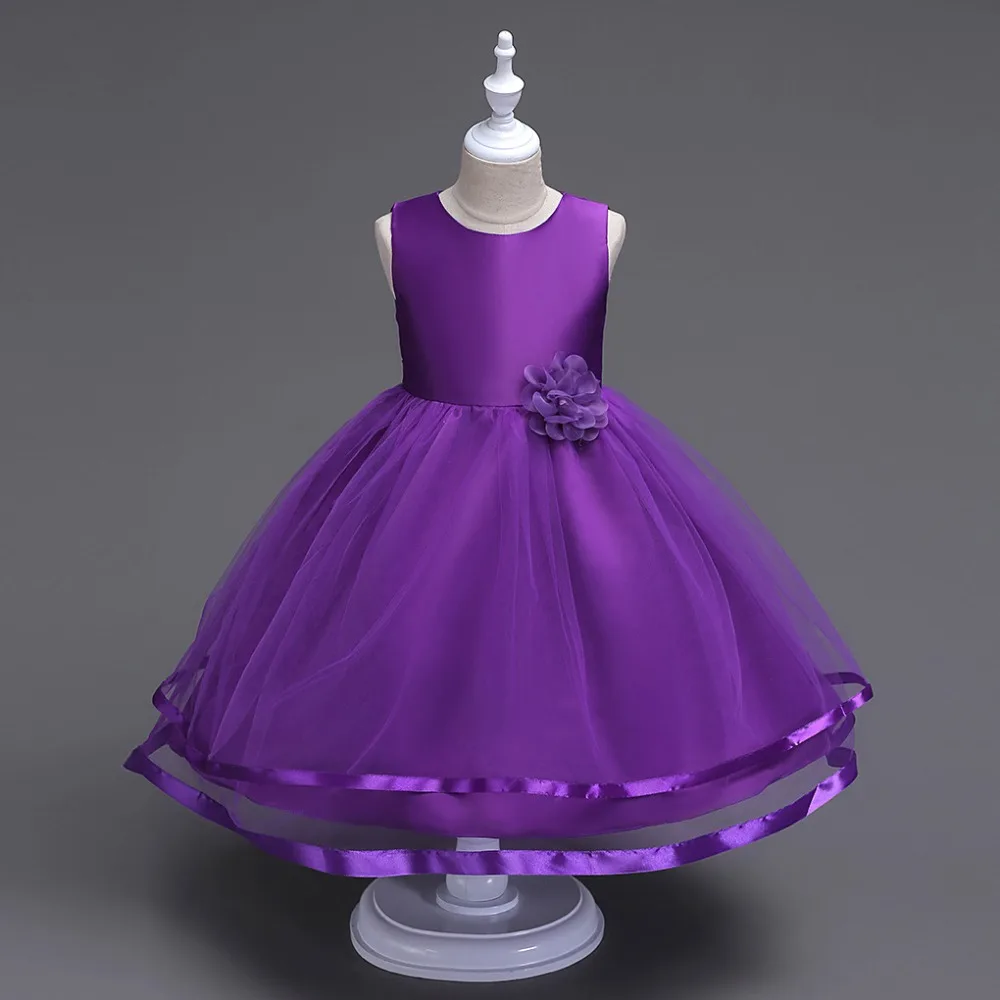 Flower Girl Dresses Ball Gown O-Neck Tulle with Bow Girls Prom Pageant First Communion Dress for Purple White Red | Тематическая
