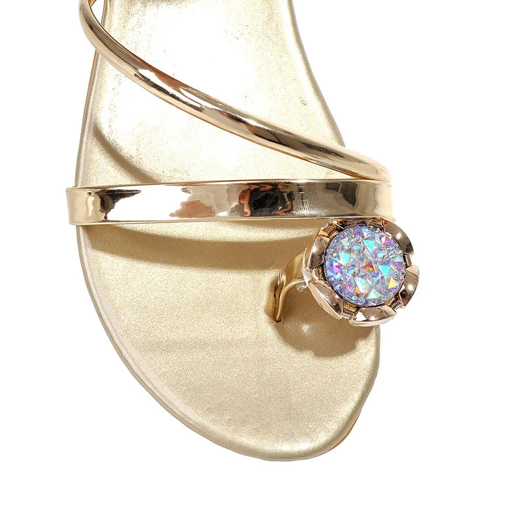 SAGACE женские туфли на плоском ходу с открытым носком сверкающие свадебные