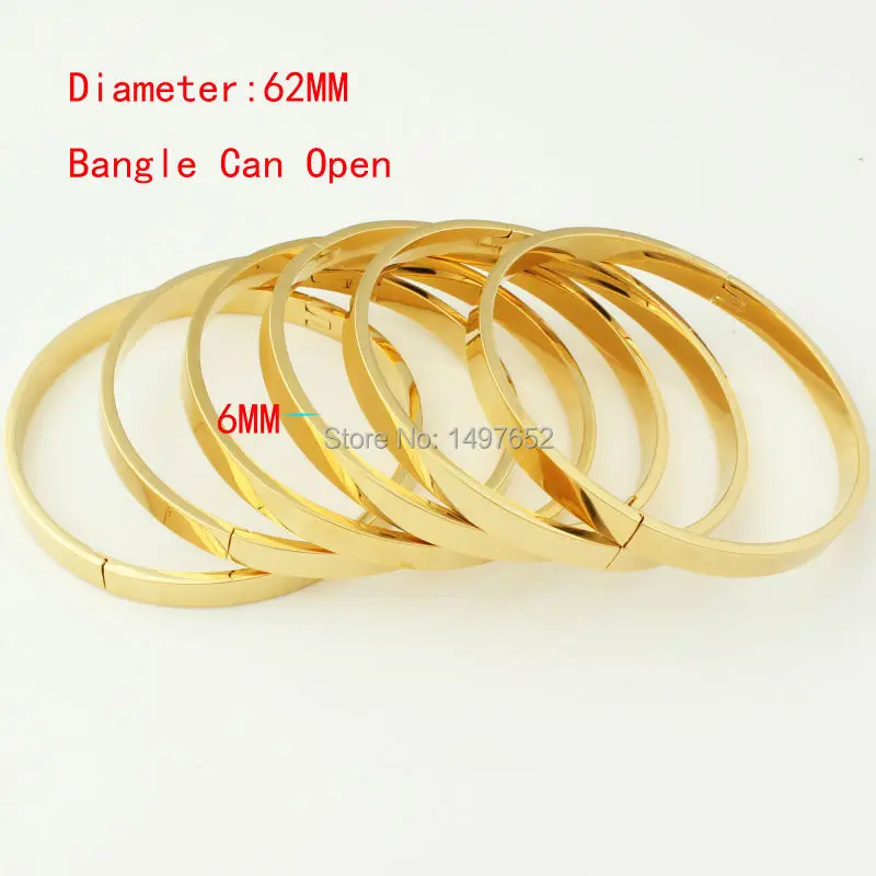 Мода Дубай золото Bangle18k Золото Цвет широкий 6 мм браслеты/браслеты