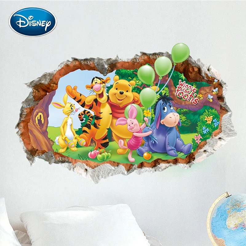 Наклейки диснеевские Винни-Пух 3D наклейки на стену для детской комнаты настенные