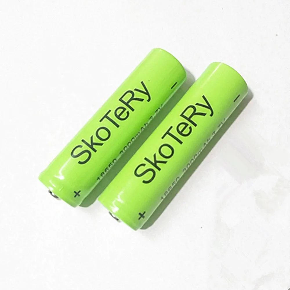 2 шт много SkoTeRy green 18650 3000mAh 3 7 V литий ионные аккумуляторы литиевая батарея Baterias Bateria
