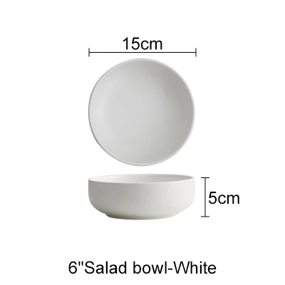 6 inch salad bowl Матовая синяя и белая стильная китайская костяная тарелка 6 8 10 дюймовая тарелка для супа плоская тарелка в посудомоечной машине - Цвет: 6 inch salad bowl