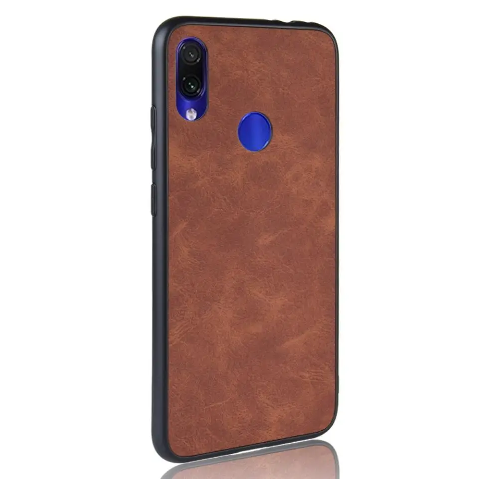 Для Xiaomi Redmi Note 7 Чехол винтажный Ретро Гибридный PC TPU PU твердый кожаный чехол для