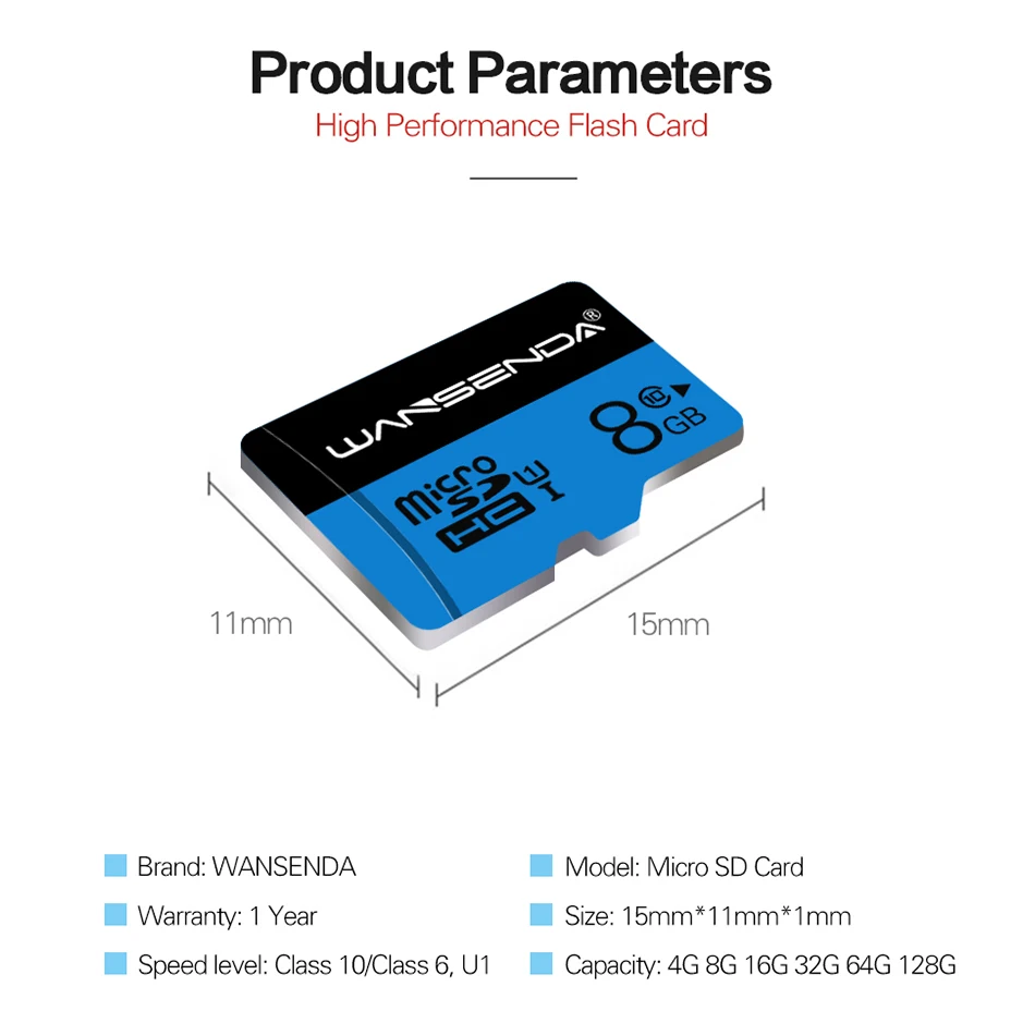 Wansenda карта памяти Micro sd 128 Гб 64 ГБ 32 16 8 4 Улучшенная Высококачественная TF для