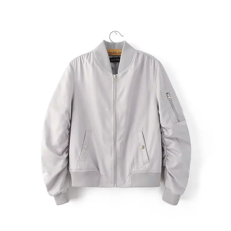 Женская куртка бомбер на молнии розовая байкерская с карманами верхняя одежда