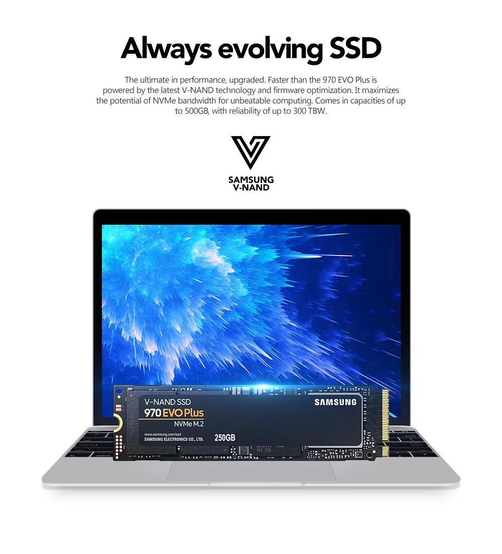 Samsung SSD 250GB 500GB 1TB 970 EVO Plus/970 EVO NVMe M.2 2280 Internal SSD Solid State Hard Disk HDD PCIe 3.0 x4, NVMe