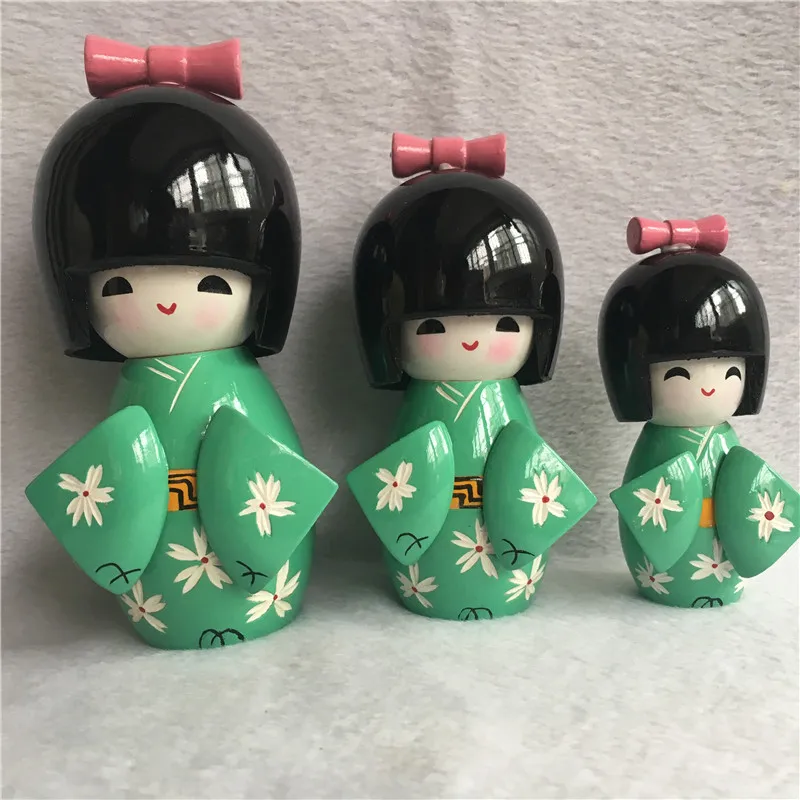 Новый 3 шт/1 компл. милые ручной работы Восточный японский Kokeshi девушки Cherry blossom