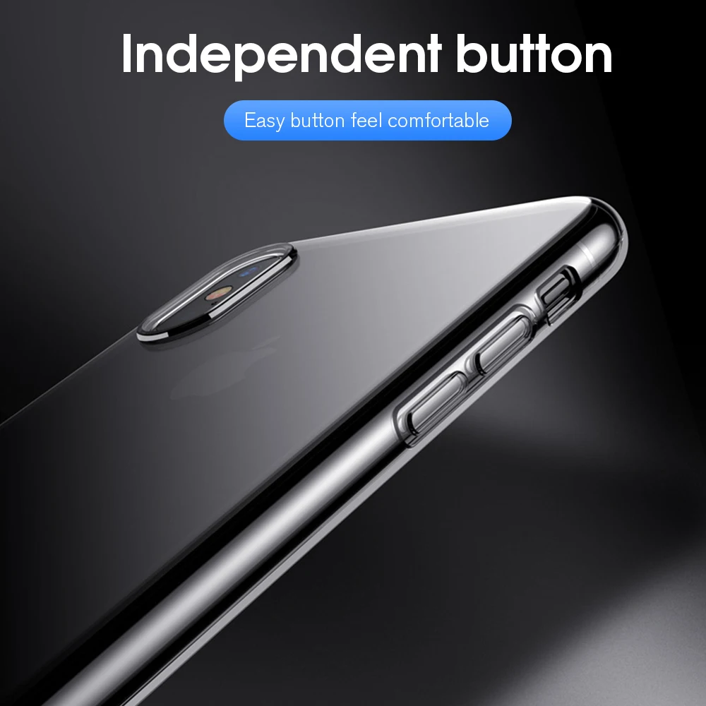 Противоударный ультратонкий прозрачный ТПУ чехол для телефона iPhone X Case 7 8 6S 6 Plus XS